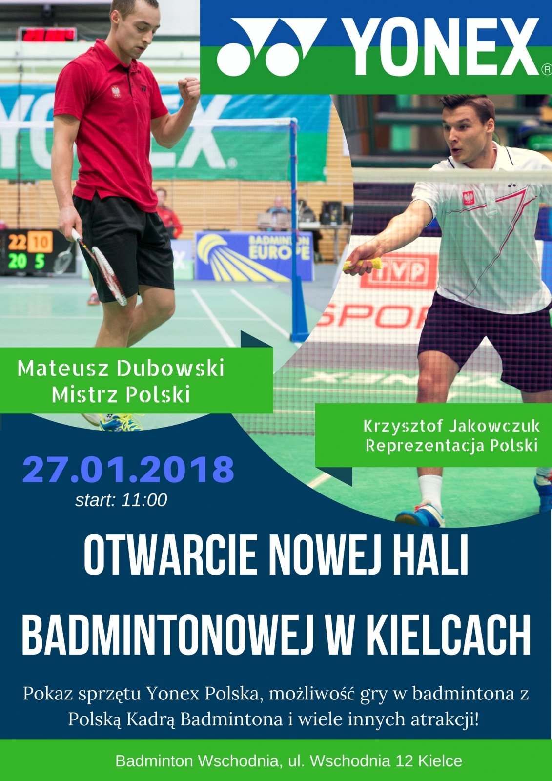Zapraszamy na uroczyste otwarcie hali badmintonowej w Kielcach