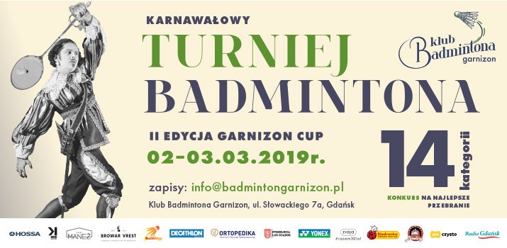 Klub Badmintona Garnizon zaprasza na turniej karnawałowy!